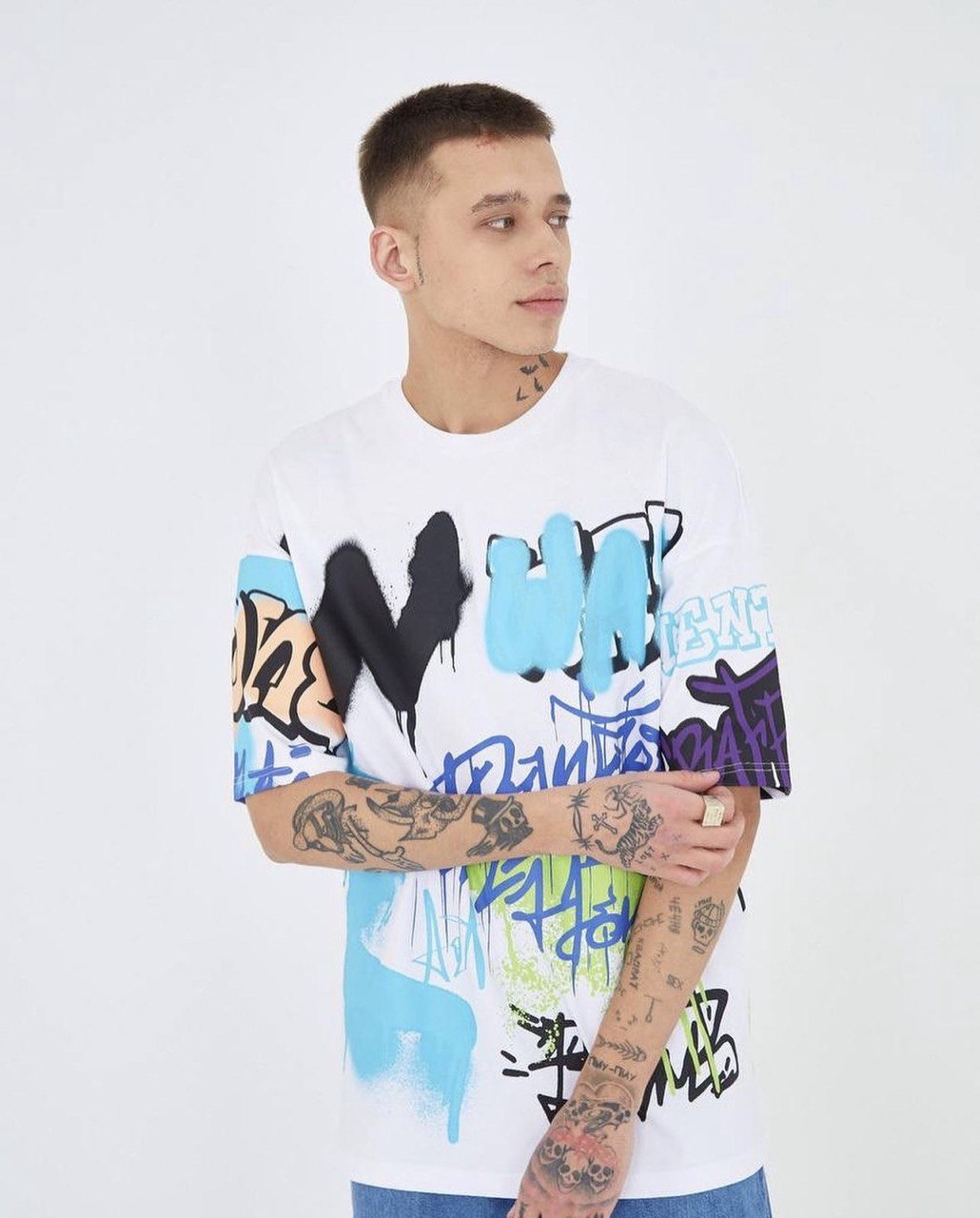 Graffiti Oversize T-Shirt - Black Side