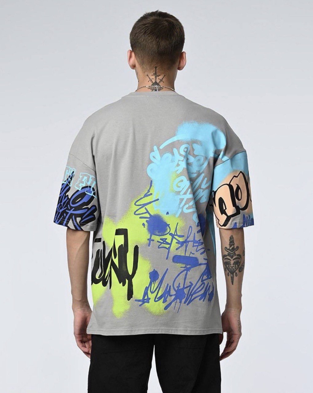 Graffiti Oversize T-Shirt - Black Side