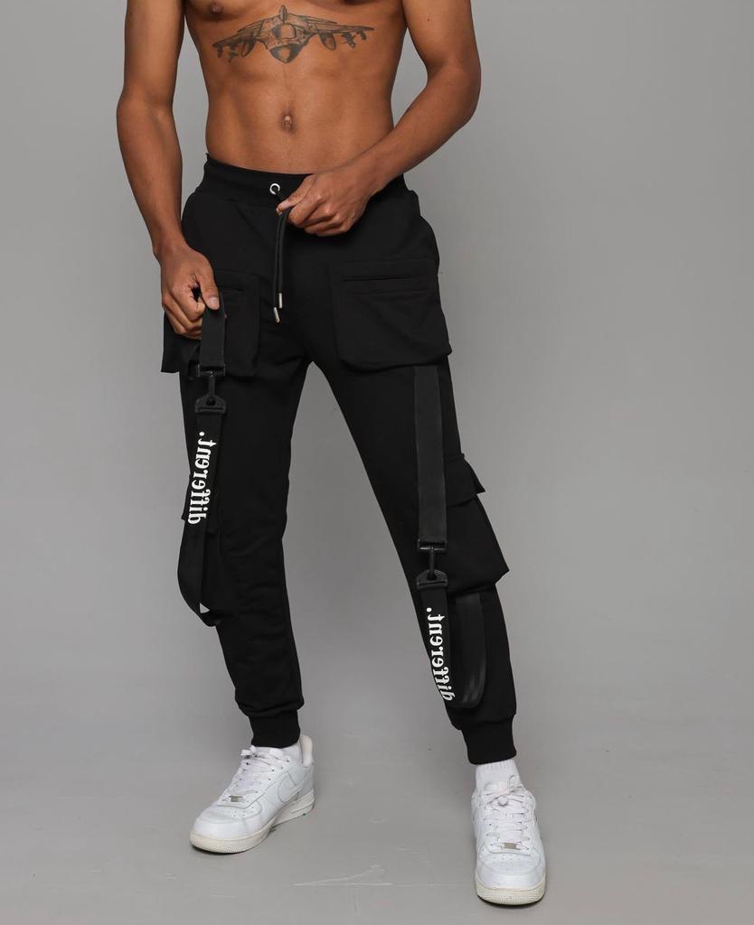 Different Cargo Cotton Pants - Black Side