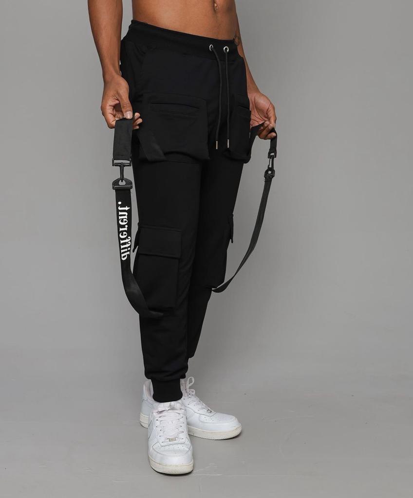 Different Cargo Cotton Pants - Black Side